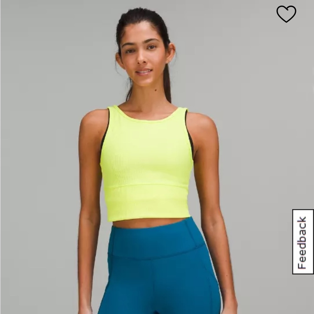 Lululemon size 12 “Power Pivot ribbed tank.”
